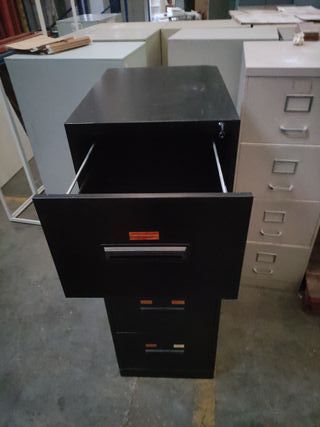 Cajonera archivador metálico negro 4 cajones