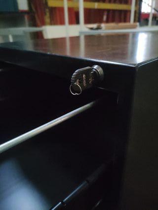 Cajonera archivador metálico negro 4 cajones