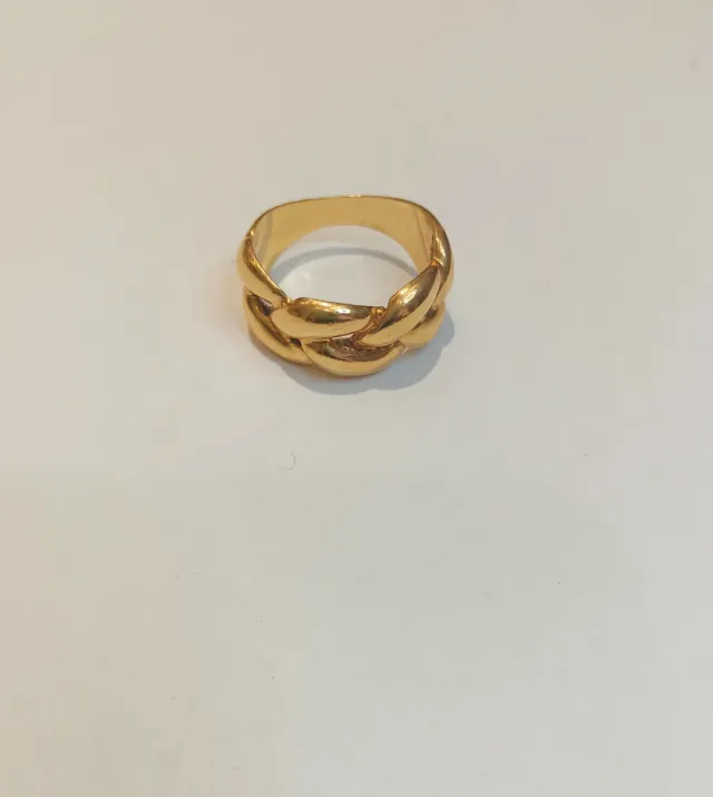 Sortija oro amarillo trenzada