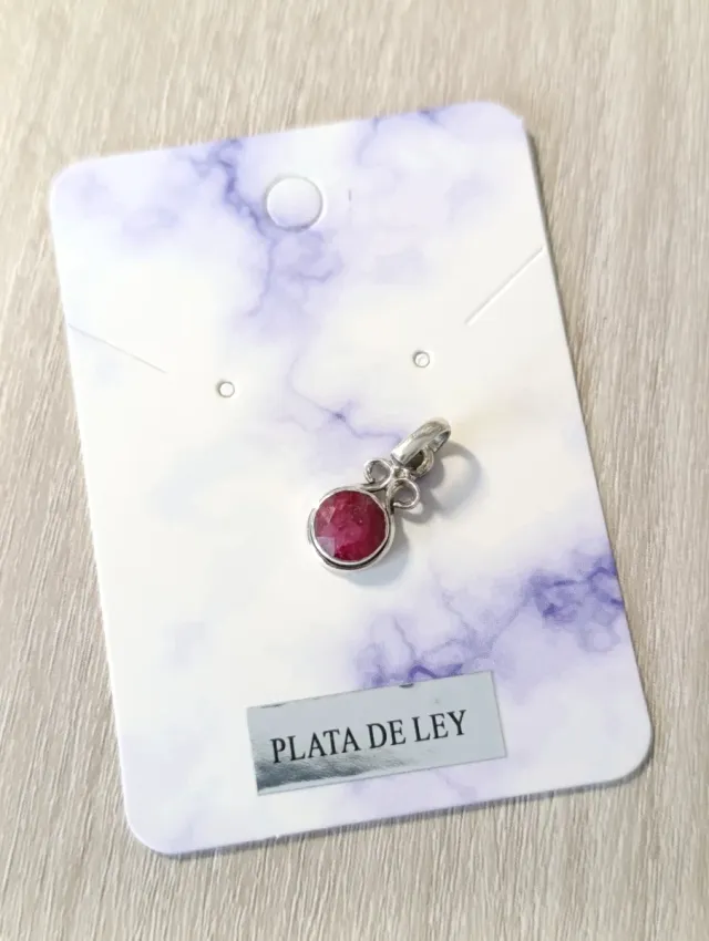 Colgante Plata de Ley con rubí facetado