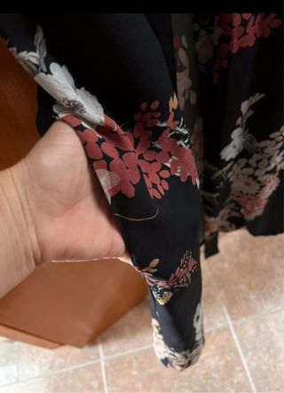 Mango Vestido Largo Estampado Flores