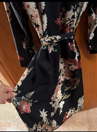 Mango Vestido Largo Estampado Flores