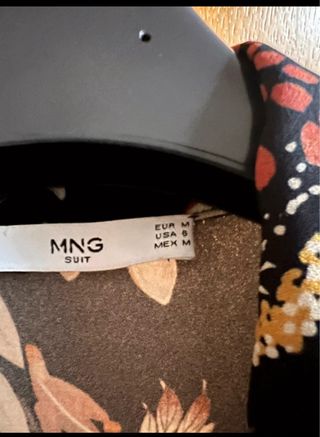 Mango Vestido Largo Estampado Flores