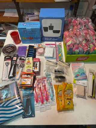 Lote baño, esponjas, cuchillas afeitar Gillete