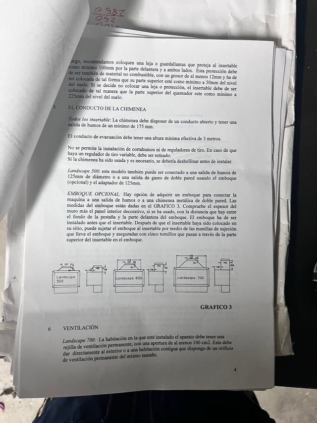 CHIMENEA HIERRO CONEXIÓN GAS, ENCENDIDO CON MANDO