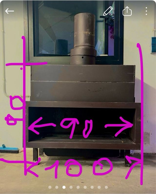 CHIMENEA HIERRO CONEXIÓN GAS, ENCENDIDO CON MANDO