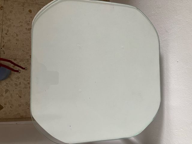 Mesita auxiliar cristal y madera