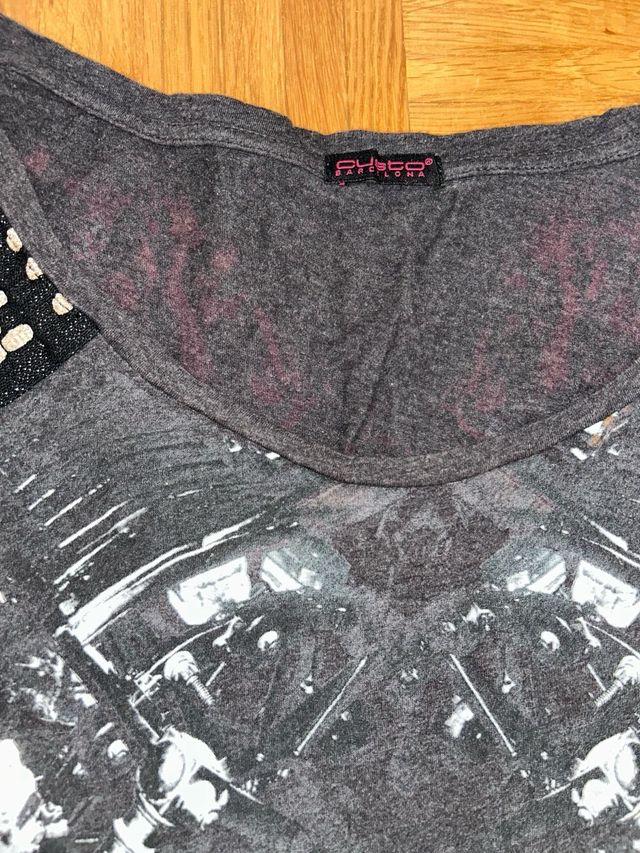 Vestido estampado gris y negro