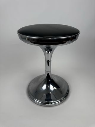 Taburete estilo Tulip Cromado Negro