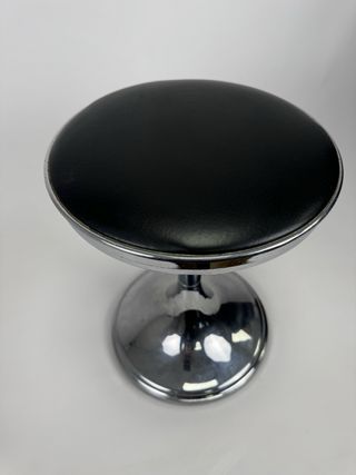 Taburete estilo Tulip Cromado Negro