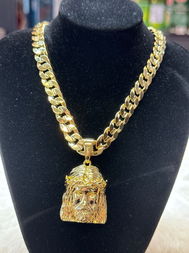 Cadena y dije de oro laminado 14k