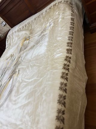 Manta Rasilan Matrimonio Beige/Marrón