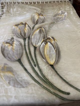 Manta Rasilan Matrimonio Beige/Marrón