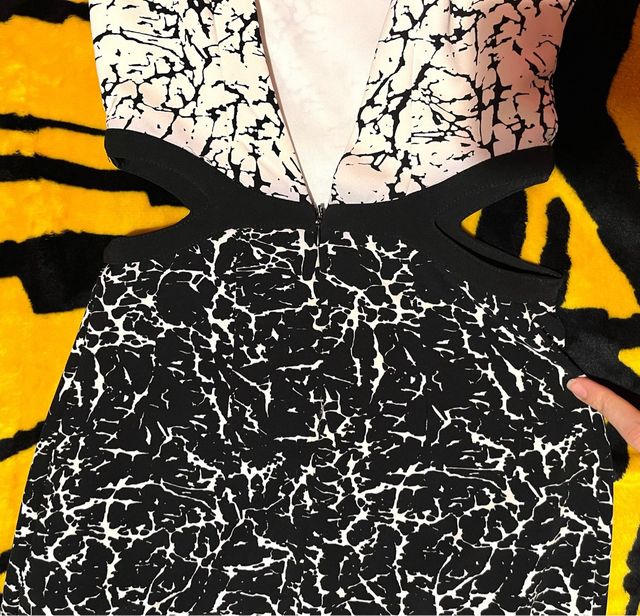 Vestido estampado blanco y negro