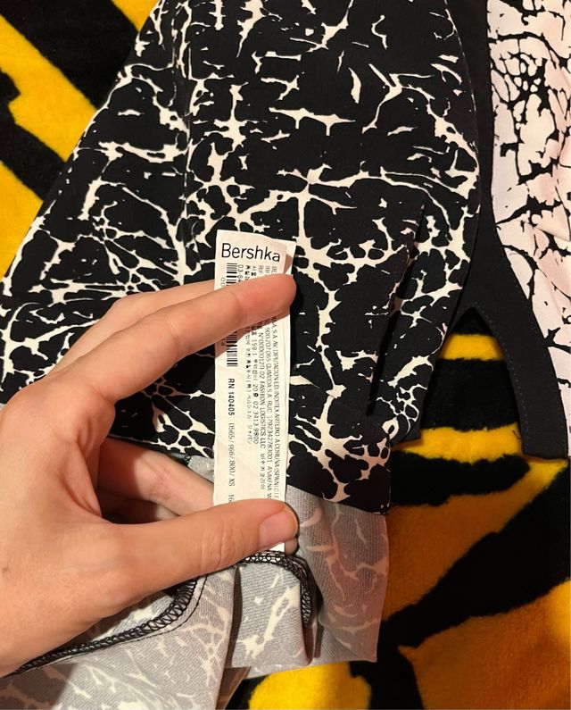 Vestido estampado blanco y negro