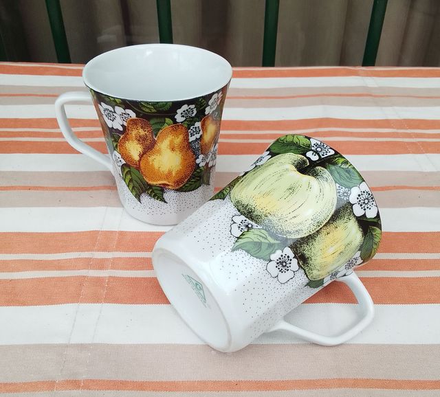 2  Mugs de Porcelana Frutas