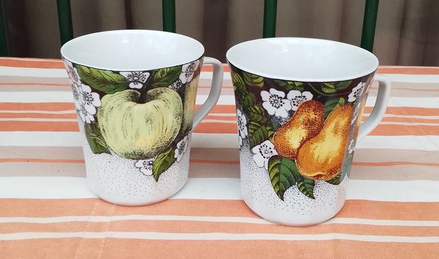 2  Mugs de Porcelana Frutas