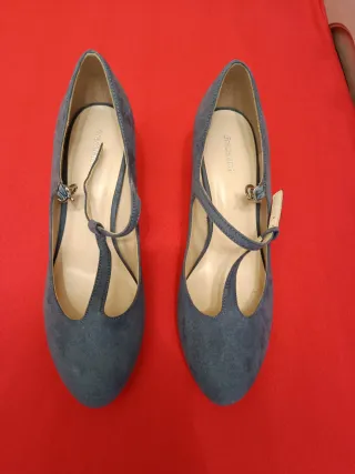 Zapatos Graceland T-Strap Azul/Gris