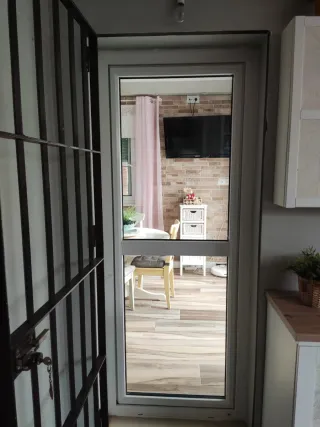 Puerta cristal climalit lacado blanco