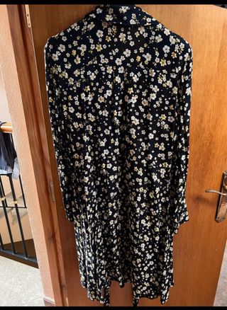 Vestido floral manga larga con cinturón