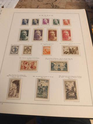 Colección  Francia 1945-1949 Sellos Años Completos