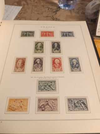 Colección  Francia 1945-1949 Sellos Años Completos