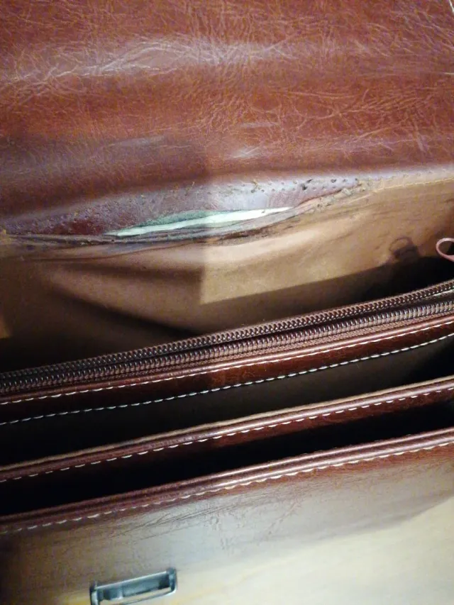 Borsa da uomo in pelle marrone