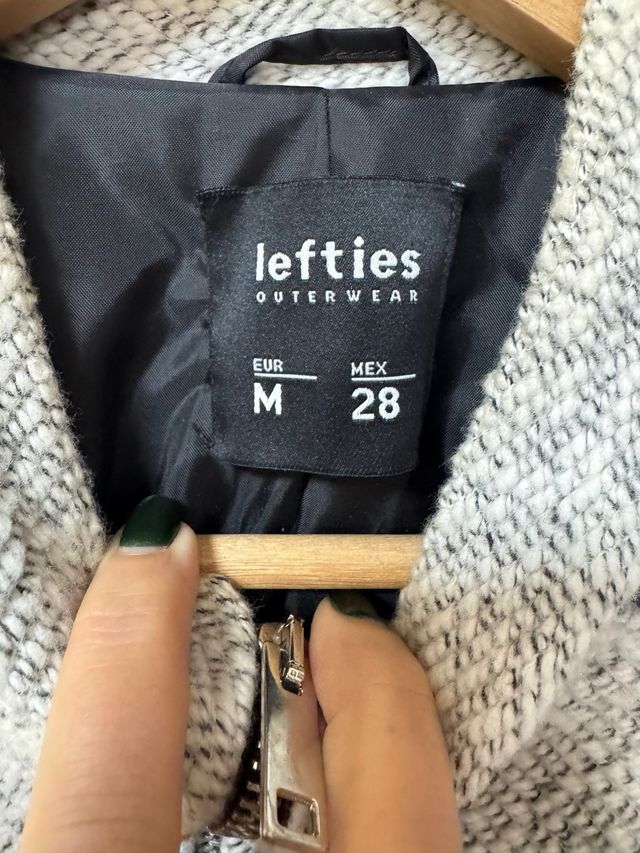 Abrigo Lefties gris cremallera talla M