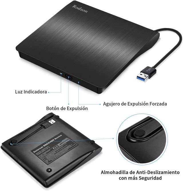 ✨ - Gravador Externo Rodzon USB 3.0, Unidades Pro
