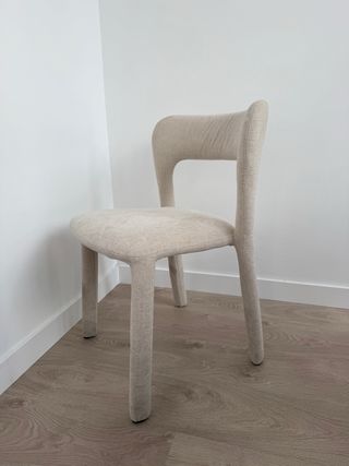 Sedie da pranzo singole in tessuto beige e PACK 8