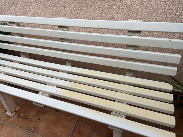 2 Bancos de Jardín Resina Blanco