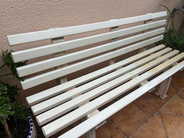 2 Bancos de Jardín Resina Blanco