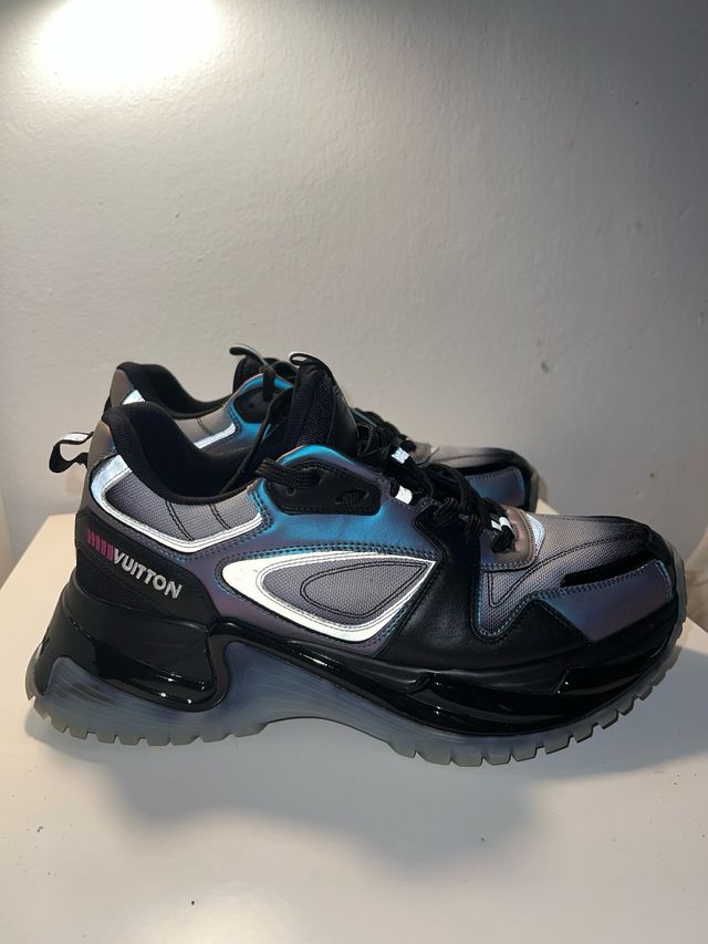 Deportivas Louis Vuitton Run Away Lona Gris Negro