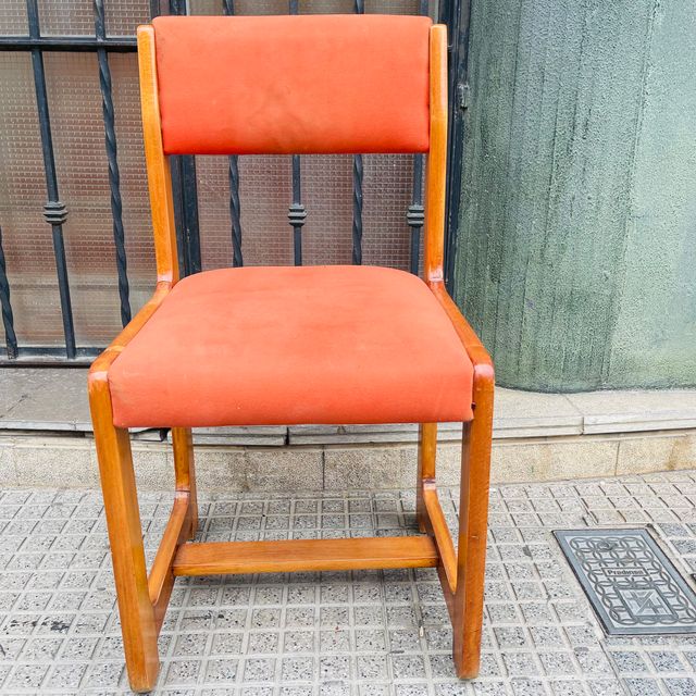Silla Retro Madera Naranja