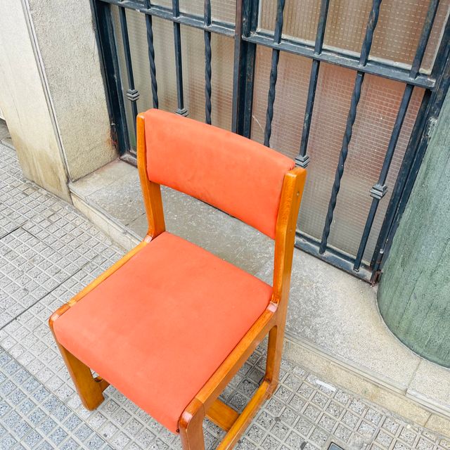 Silla Retro Madera Naranja