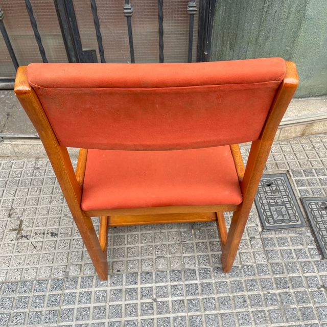 Silla Retro Madera Naranja