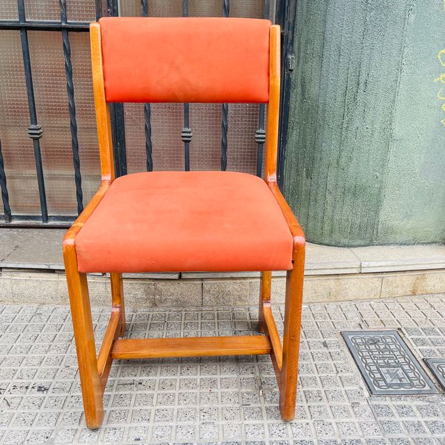 Silla Retro Madera Naranja