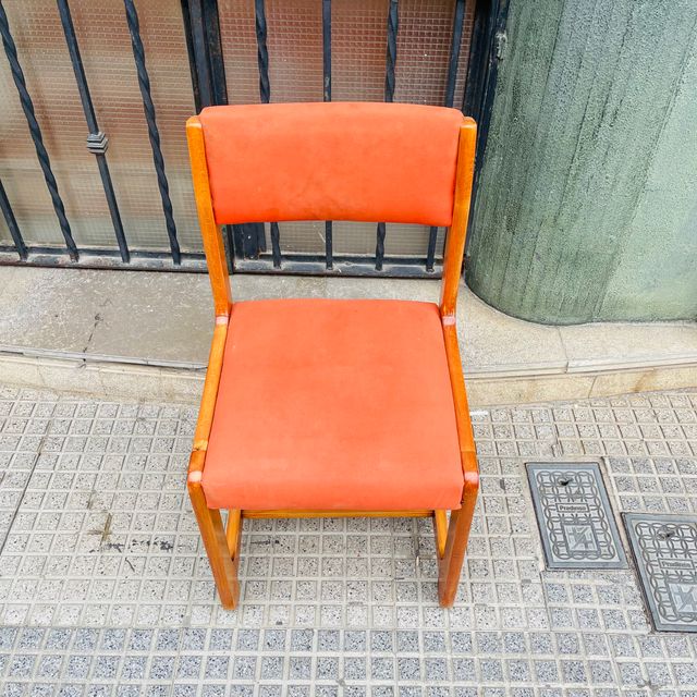 Silla Retro Madera Naranja