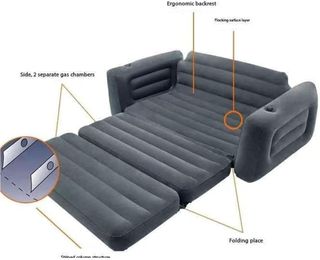 Divano Letto Gonfiabile 2 Posti Grigio