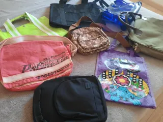 Lote 8 bolsos lona varios colores