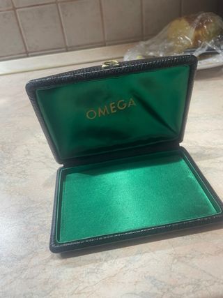 Scatola Omega porta orologio pelle nera