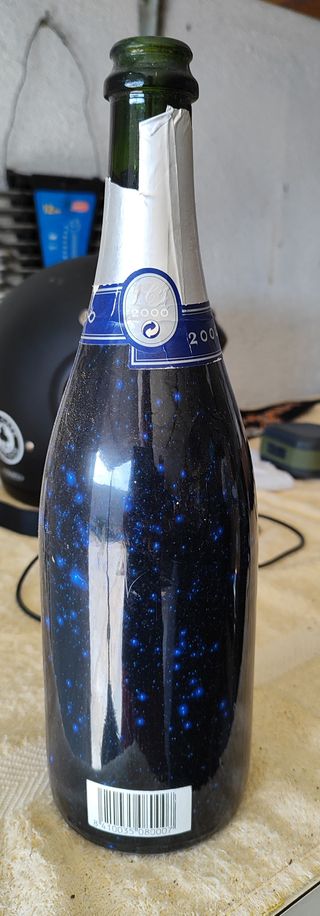 Bottiglie vuote di birra e spumante