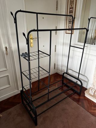 Burro perchero de ropa metálico negro