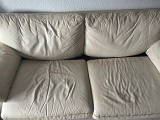 Sofá-cama polipiel beige