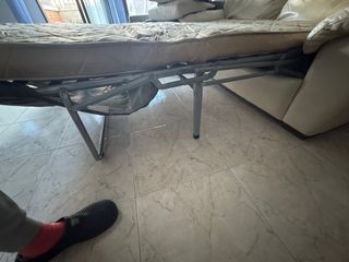 Sofá-cama polipiel beige