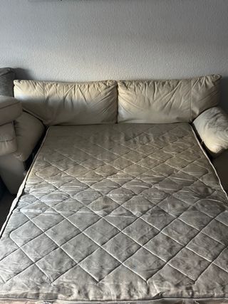 Sofá-cama polipiel beige
