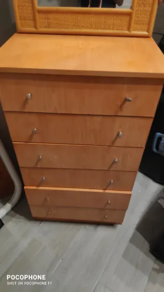 Espejo con 6 cajones