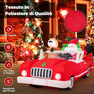 Babbo Natale Gonfiabile di 235 cm con Renna su Aut