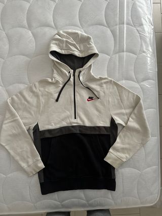 Felpa Nike mezza zip bianca e nera