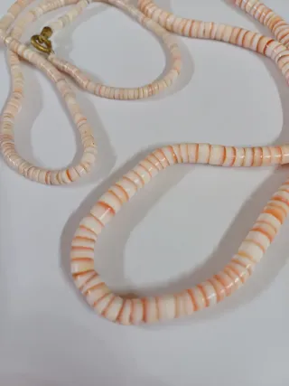 Set di 2 collane conchiglia rosa e beige